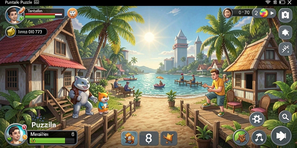 Tampilan gameplay yang menantang dalam game Puzzle 73K.