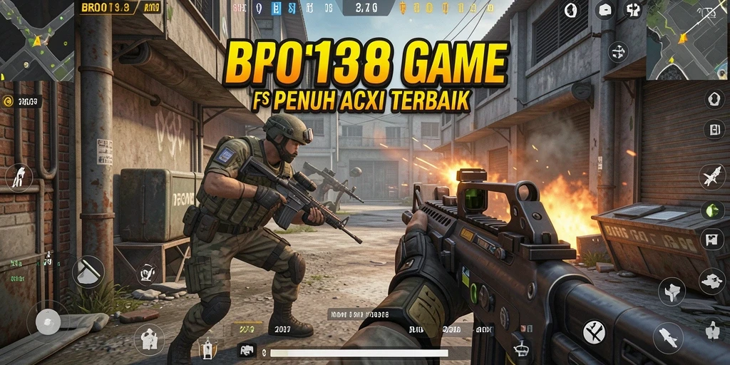 Tampilan gameplay seru dalam game FPS BRO138.