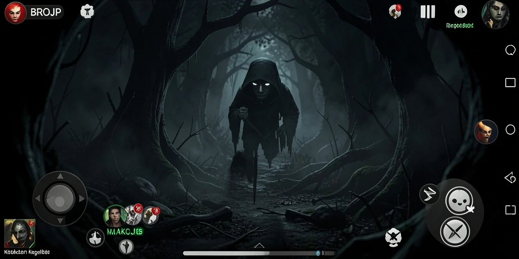 Tampilan gameplay BROJP yang mencekam dan atmosfer yang menakutkan.