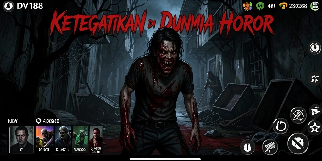 Screenshot gameplay DV188 menampilkan suasana horor yang mencekam.