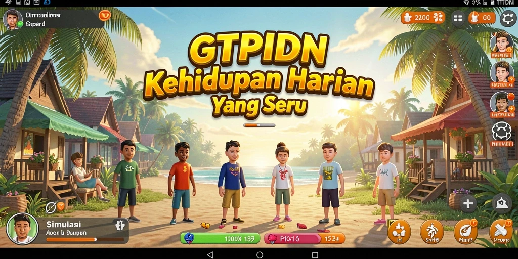 Screenshot gameplay GTPIDN menampilkan berbagai aktivitas menarik.