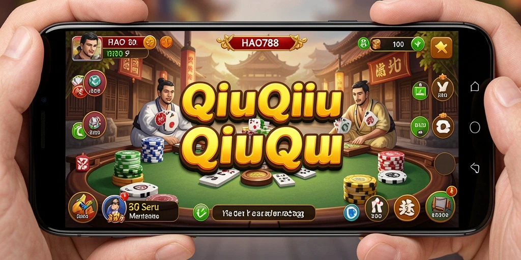 Screenshot utama HAO788 menunjukkan aksi seru dalam permainan QiuQiu.