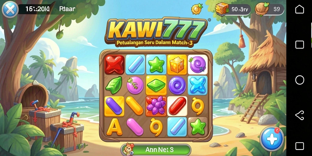 Tampilan gameplay KAWI777 yang seru dan penuh warna.