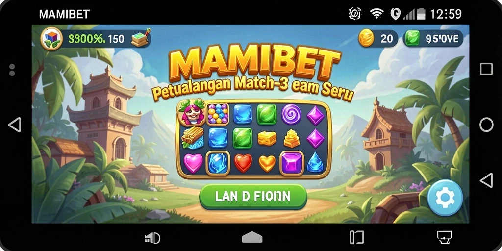 Tampilan gameplay MAMIBET dengan tantangan Match-3 yang mengasyikkan.