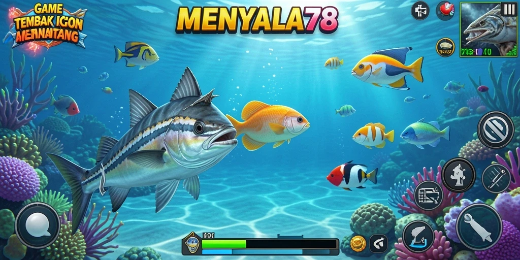 Tangkapan layar gameplay MENYALA78 yang menarik dengan ikan beragam.