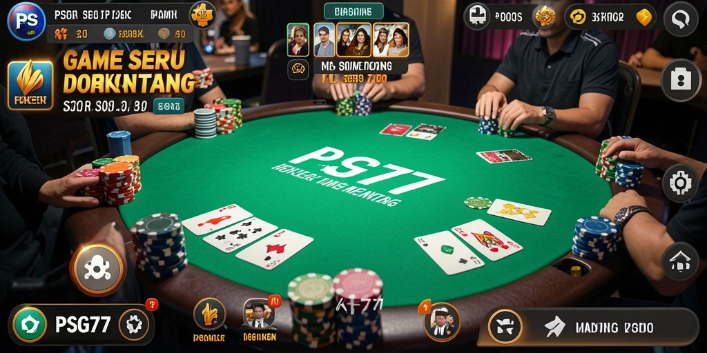 Tampilan gameplay poker yang menarik dan kompetitif.