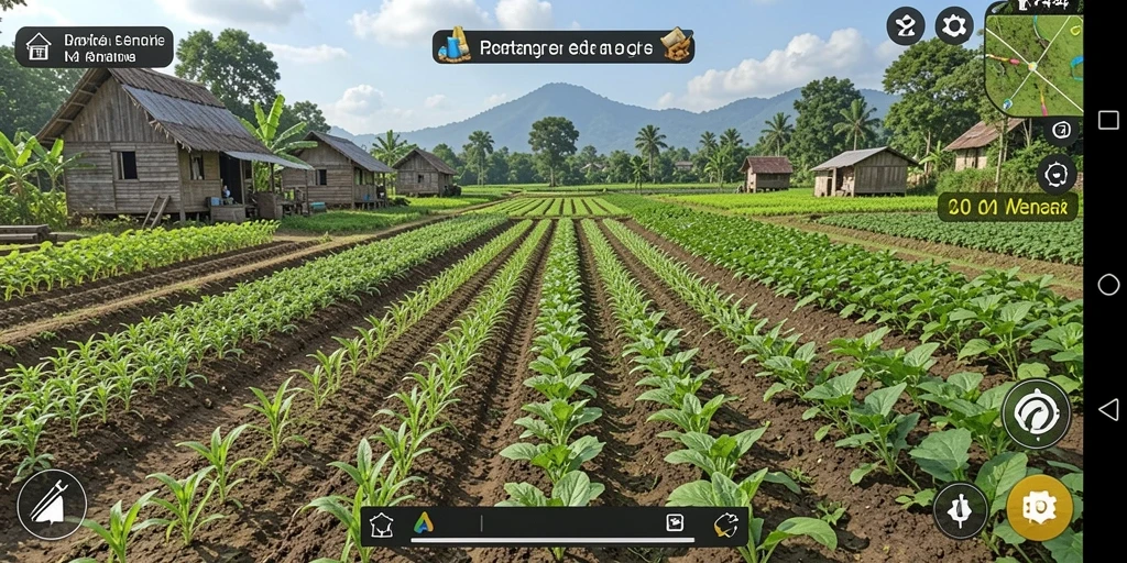 Tampilan gameplay menarik dari RR44 dengan aktivitas bertani.
