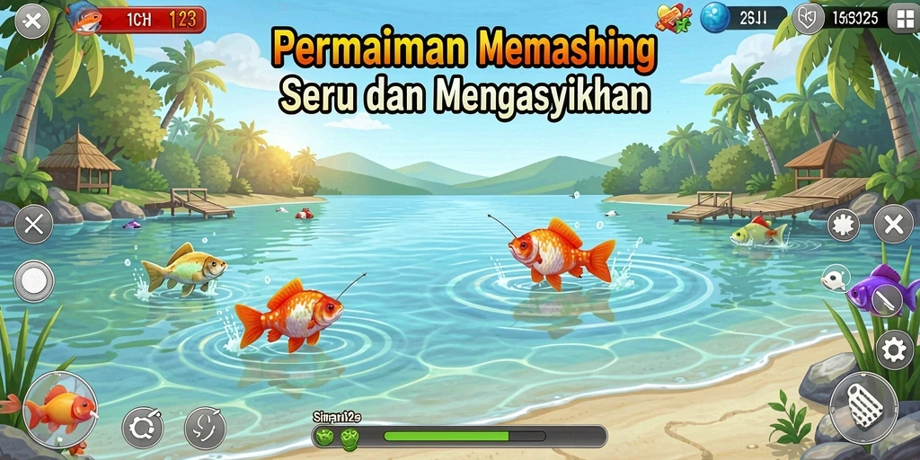 Tangkapan besar dalam permainan memancing yang menegangkan