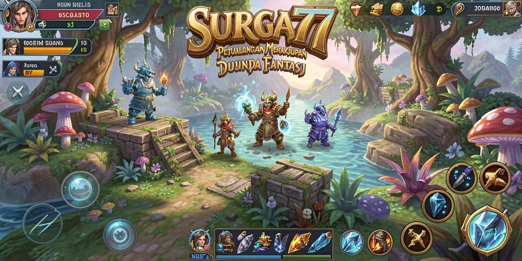 Tampilan gameplay SURGA77 yang menawan dan penuh petualangan.