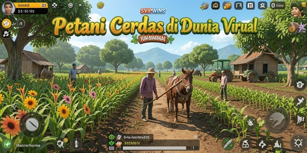 Menampilkan gameplay menarik dengan aktivitas pertanian.