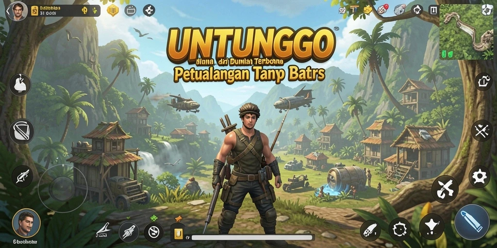 Screenshot gameplay UNTUNGGO yang menunjukkan petualangan seru di dunia terbuka.